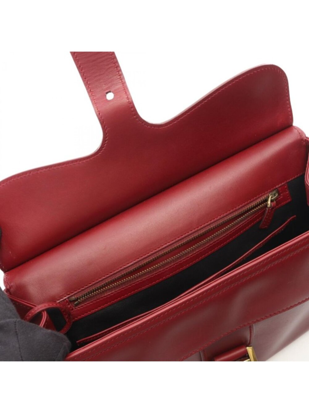 Gucci Bordeaux Leather Handbag a with Pouch - Picture 5 of 11